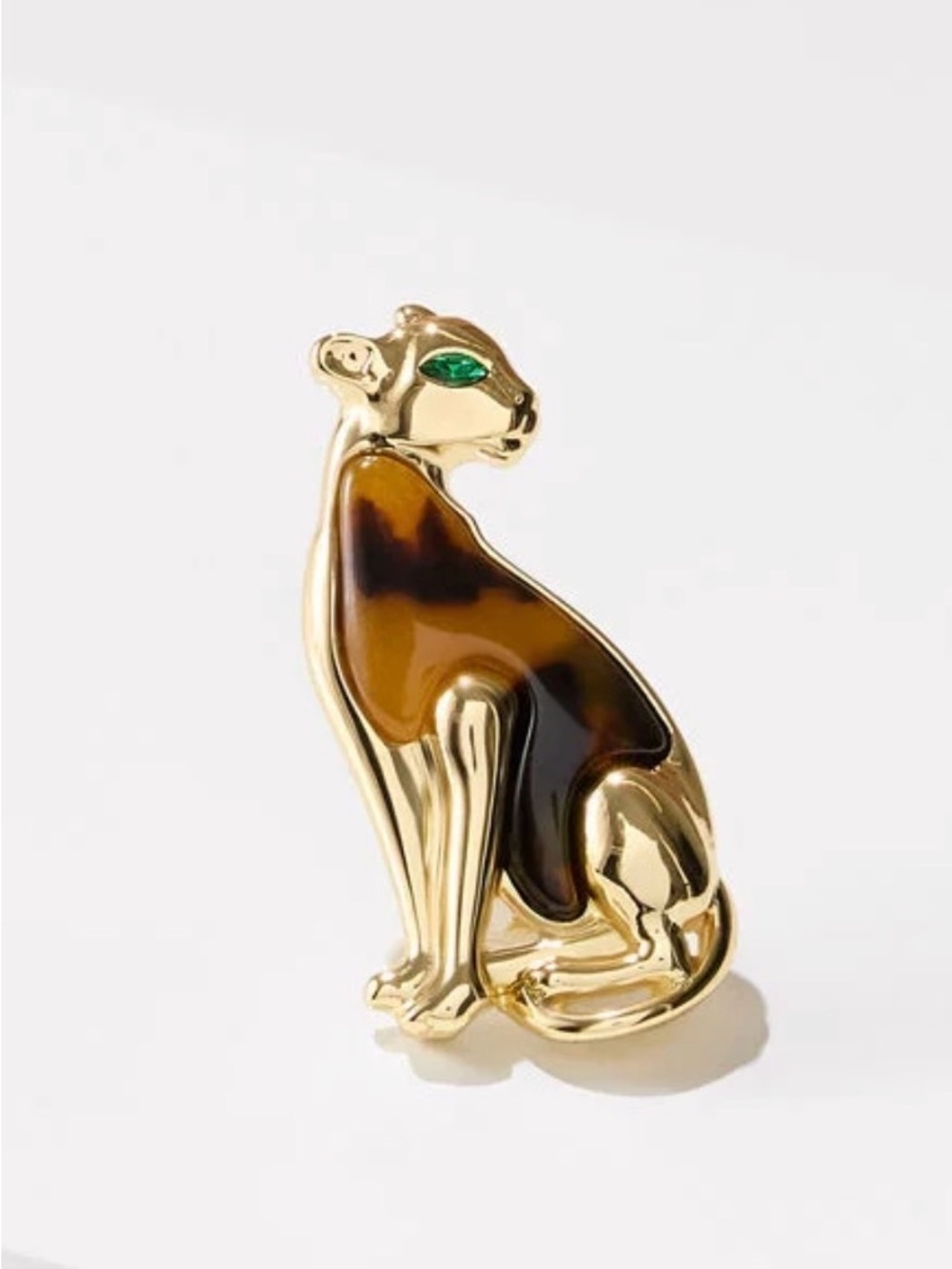 TORTOISESHELL LEOPARD BROOCH